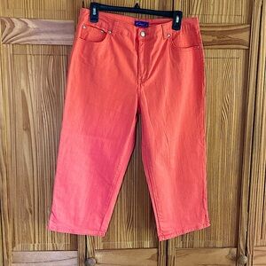 Kim Rogers Women's Capri‎ Denim Pants Orange Size 10 Petite